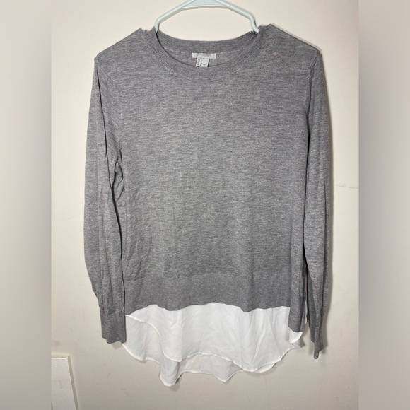 H&M sweater with shirt attachment | size large - Picture 1 of 4